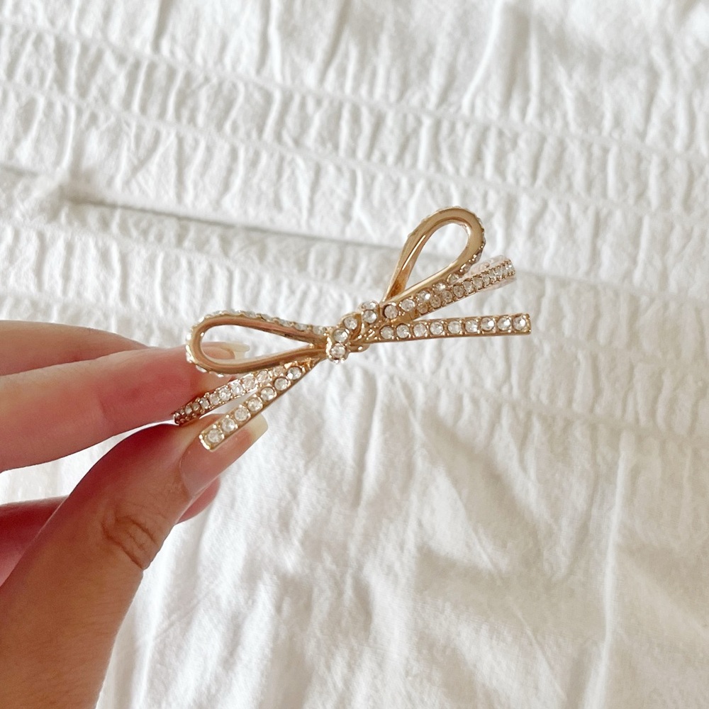 KATE SPADE Rose Gold Bow Pave Bangle Bracelet